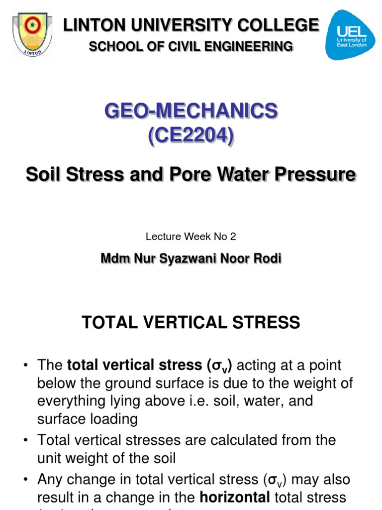 Soil Stress and Pore Water Pressure Analysis | PDF | Sediment ...