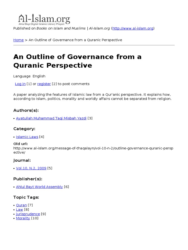Quranic Governance in Islamic Law | PDF | Shura | Caliphate