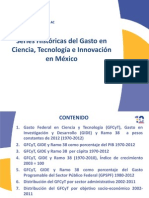 Series Históricas del Gasto en Ciencia, Tecnología e Innovación en México