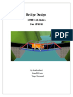 Bridge Design: MME 241-Statics Due 12/10/13