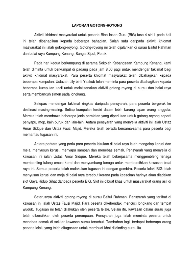 Laporan Gotong Royong