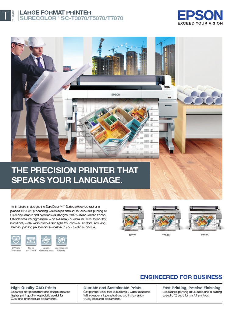 The Precision Printer That Speaks Your Language.: Surecolor SC-T3070 ...