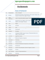 Parliment Name of Contries