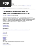 The Position of Women From The Viewpoint of Imam Khomeini