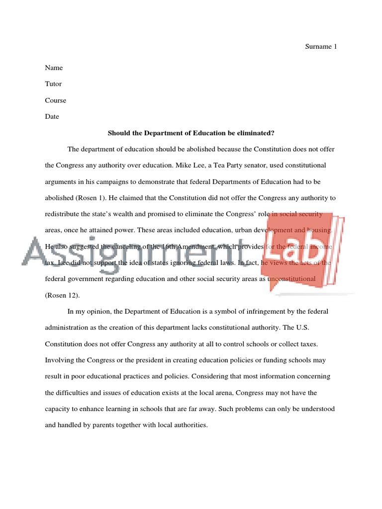 Should The Department of Education Be Eliminated | PDF | United States