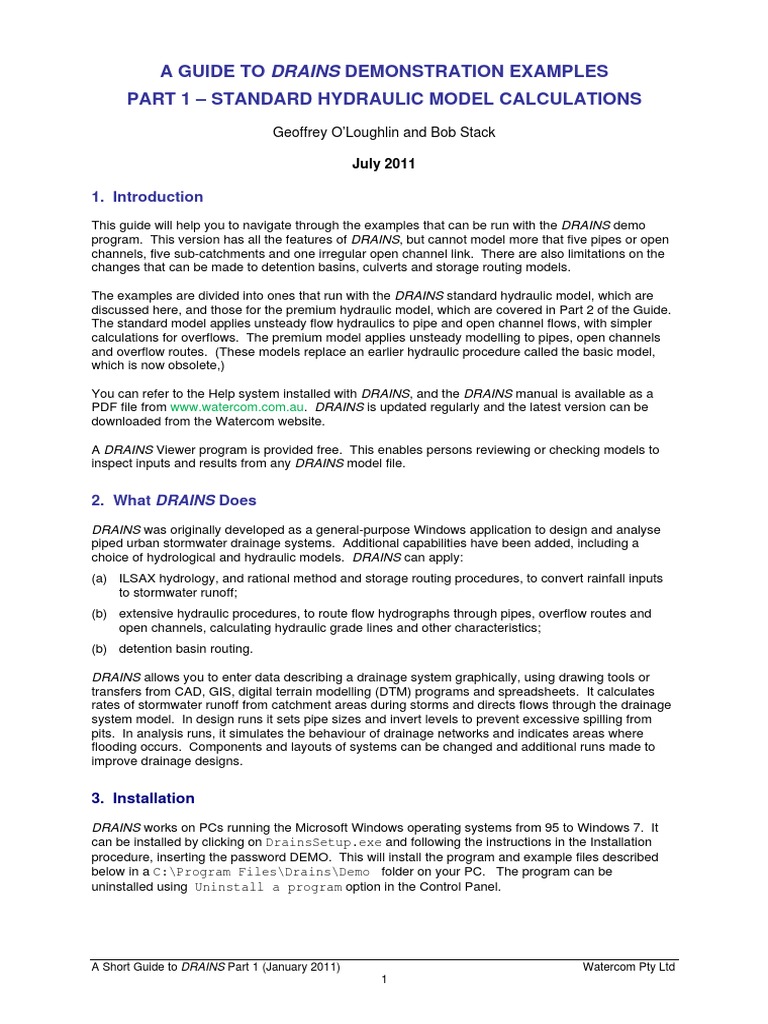 DRAINS Software User Guide Part 1 | PDF | Drainage Basin | Geographic ...
