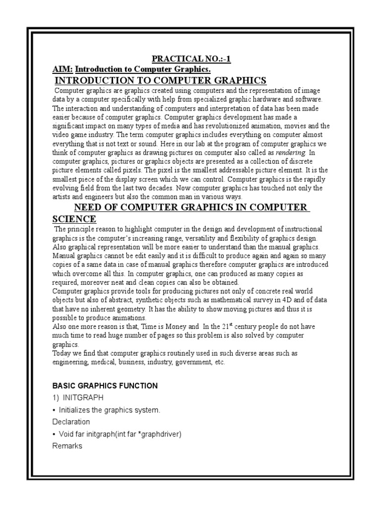 Introduction to Computer Graphics | PDF | Computer Graphics | Vision