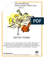 Entry Form: The Havering Junior Musicians' Festival 2014