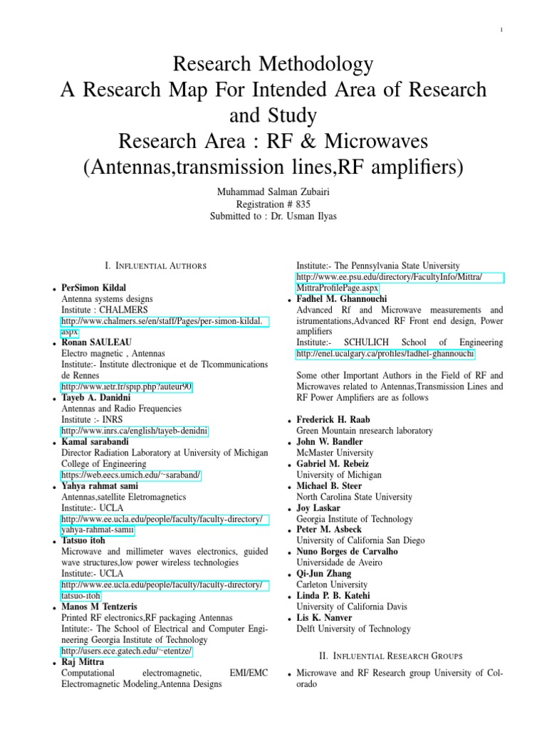 RF & Microwave Research Methodology Guide | PDF | Antenna (Radio ...