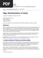 Hajj, Manifestation of Unity