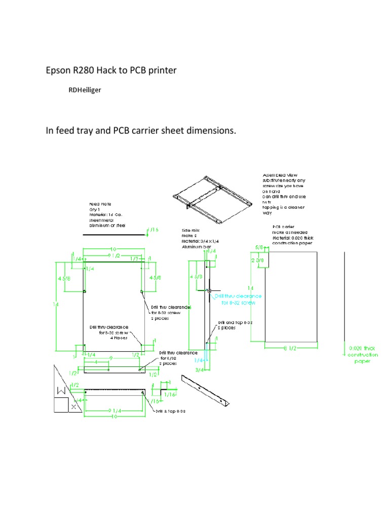 Epson R280 Hack To PCB Printer PDF Printer Printed