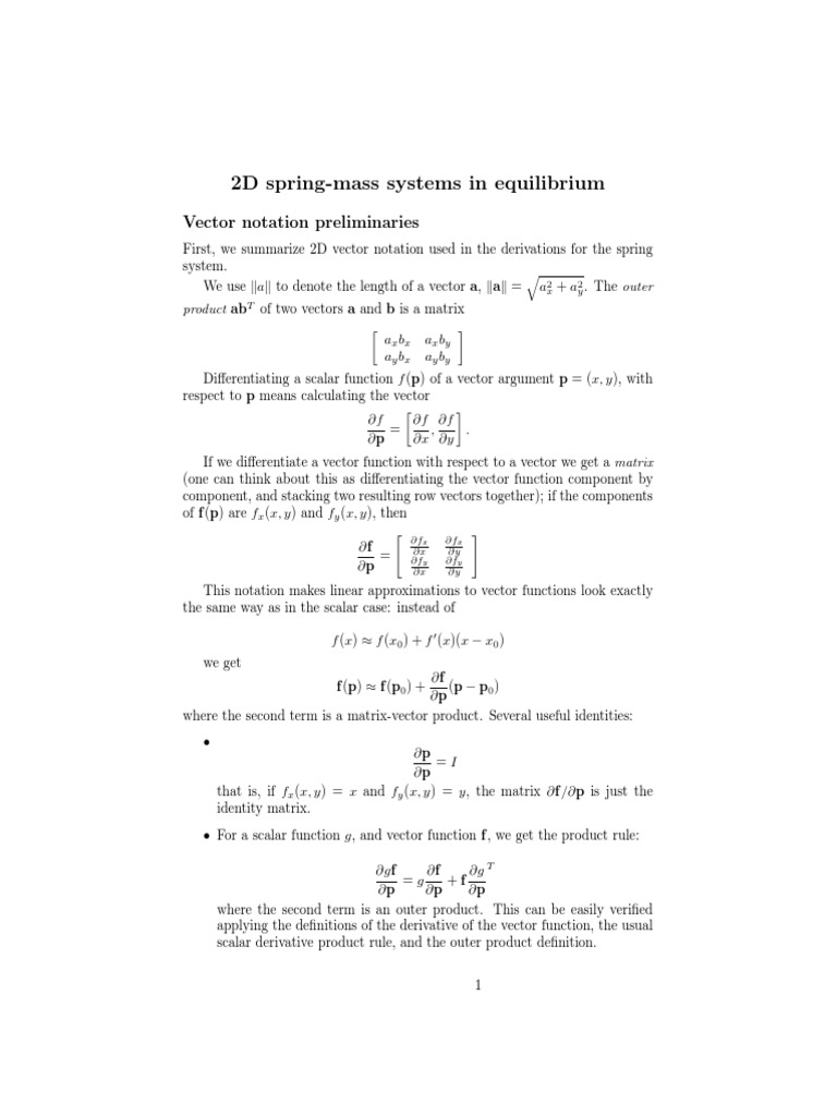 2D Spring-Mass System Equilibrium Analysis | PDF | Matrix (Mathematics ...