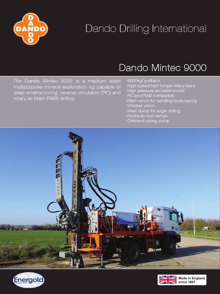 Dando Mintec 9000 Drilling Rig Overview | PDF | Drilling Rig | Drill
