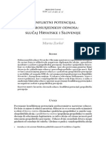 Konfliktni-Potencijal Dobrosusjedskih Odnosa: Slučaj Hrvatske I Slovenije Zorko, Marta