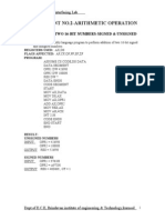 Experiment No.2-Arithmetic Operation: Addition of Two 16-Bit Numbers-Signed & Unsigned