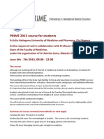 PRIME Student Course, Cluj 2013