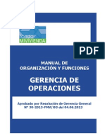 PLAN 10029 Manual de Organización y Funciones de La Gerencia de Operaciones Del FMV. 2013