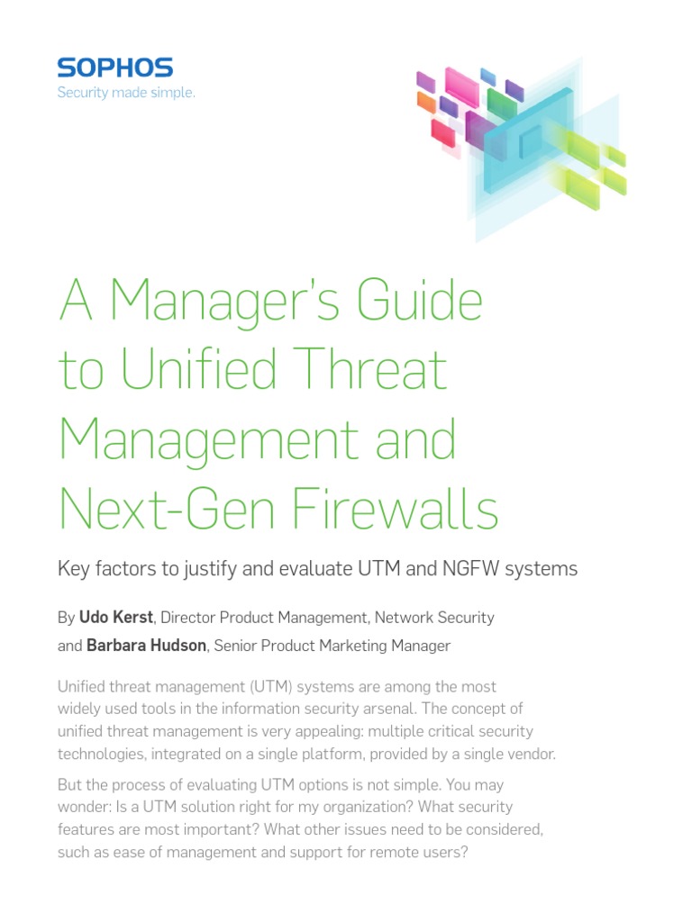 A Manager's Guide To Unified Threat Management and Next-Gen Firewalls ...