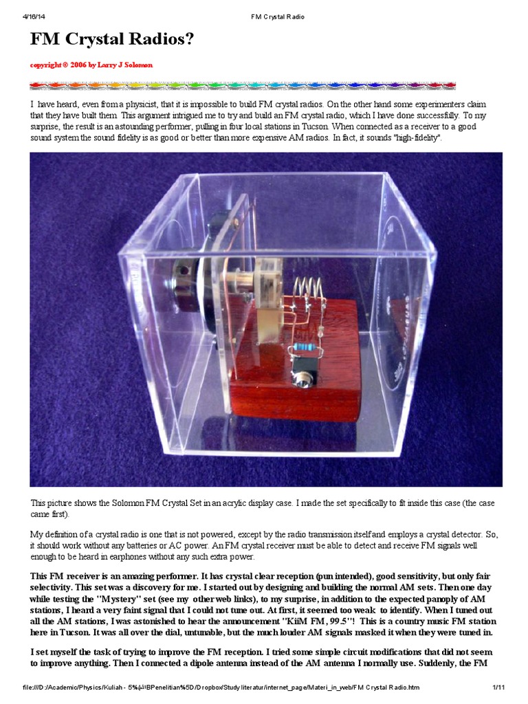 FM Crystal Radio Am Broadcasting Antenna (Radio)