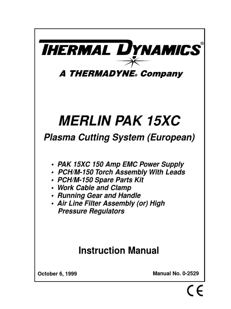 Merlin Pak 15XC European Instruction Manual | PDF | Switch | Electric Arc