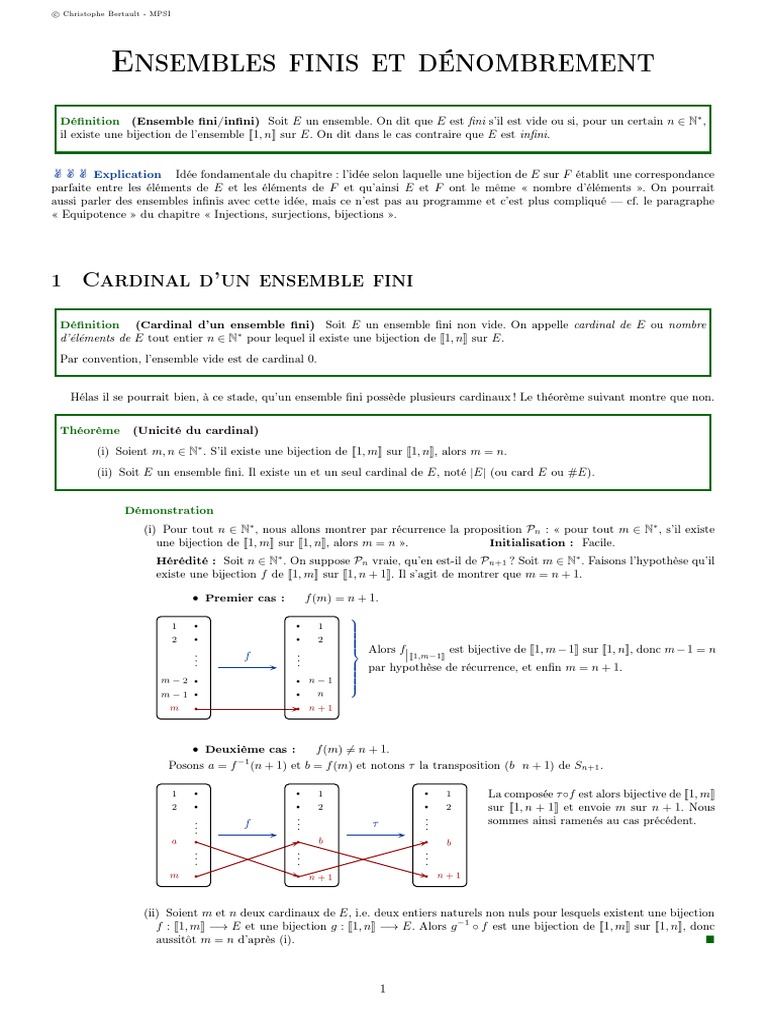 Cardinal des ensembles finis | PDF | Logique mathématique | Objets ...