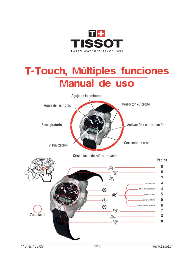 instructivo reloj tissot touch