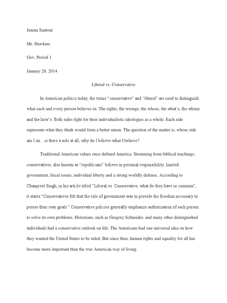 Liberal conservative essay picture