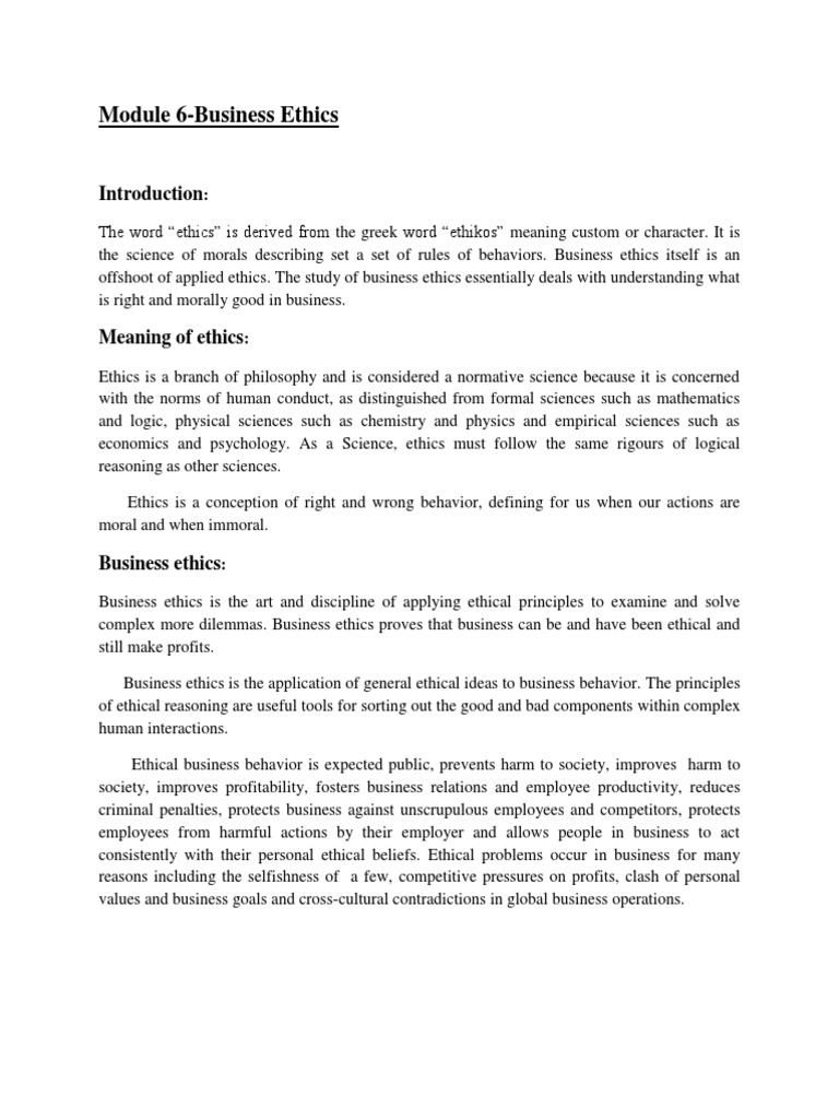 Understanding Business Ethics Principles | PDF | Business Ethics | Morality