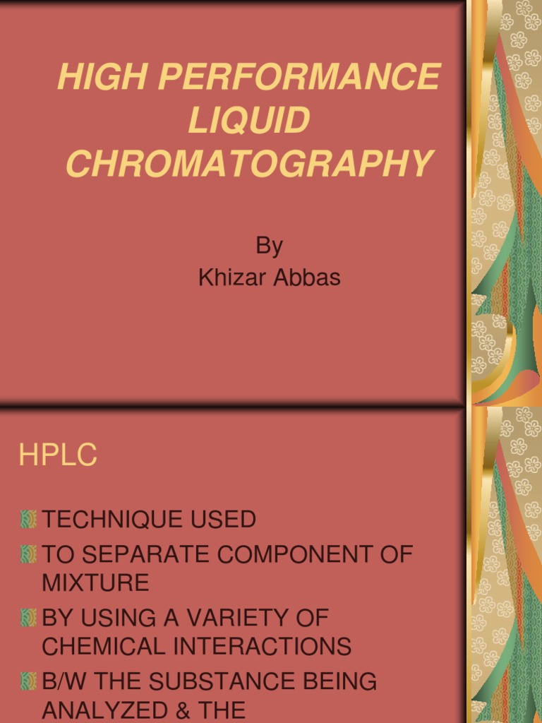 Pharmacognosy PDF High Performance Liquid Chromatography