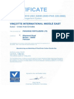 CertificateFSSC-22000CO2Plant