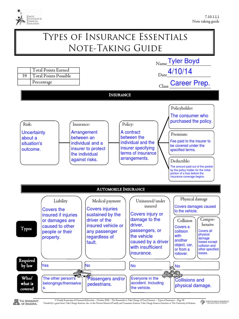 insurance-note-taking-guide-pdf-disability-insurance-insurance