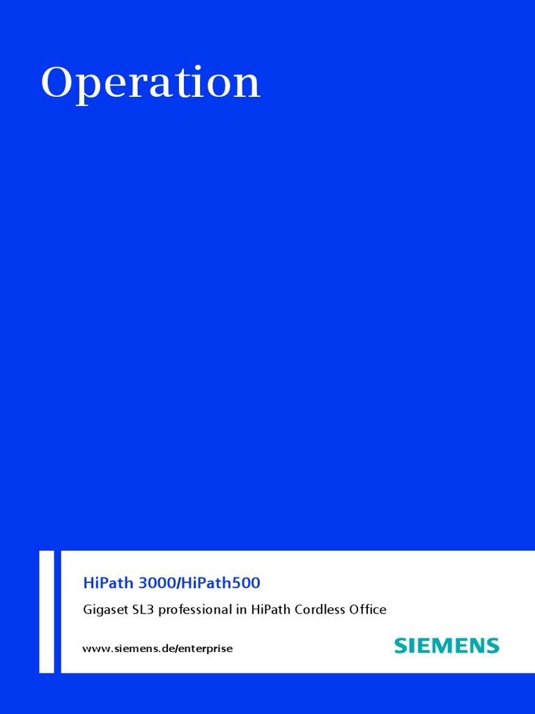 User Manual Gigaset SL3 Professional On HiPath 3000-HiPath 500 | PDF ...