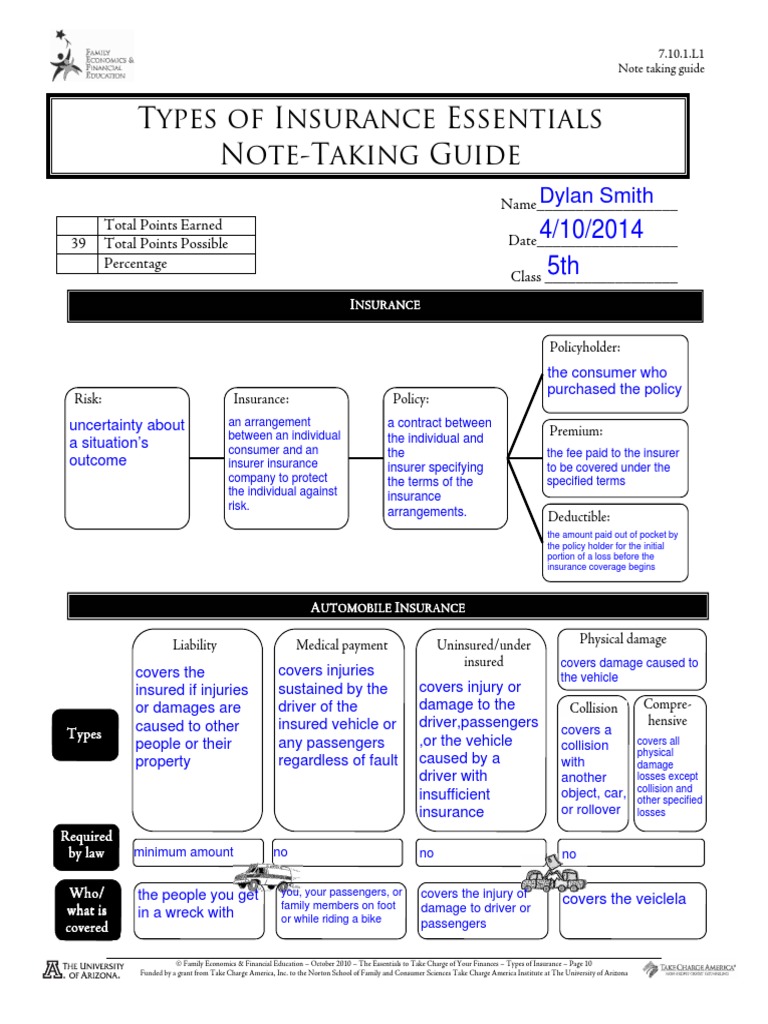 Insurance Note Taking Guide | PDF | Life Insurance | Insurance