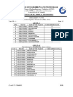List of Student in Group a,B,C in DTS