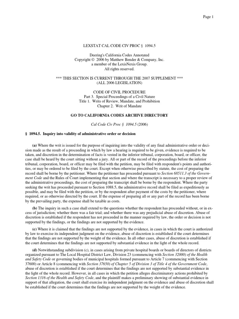 Cal Code Civ Proc 437c