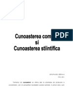 Cunoasterea Comuna Si Stiintifica