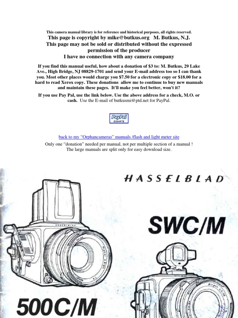Hasselblad 500c M-swc manual | Technology