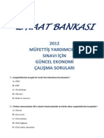 Ziraat Bankasi 2012 Mufettis Yardimciligi Sinavi Icin Guncel Ekonomi Test Kitapcigi (40 Test Sorusu)