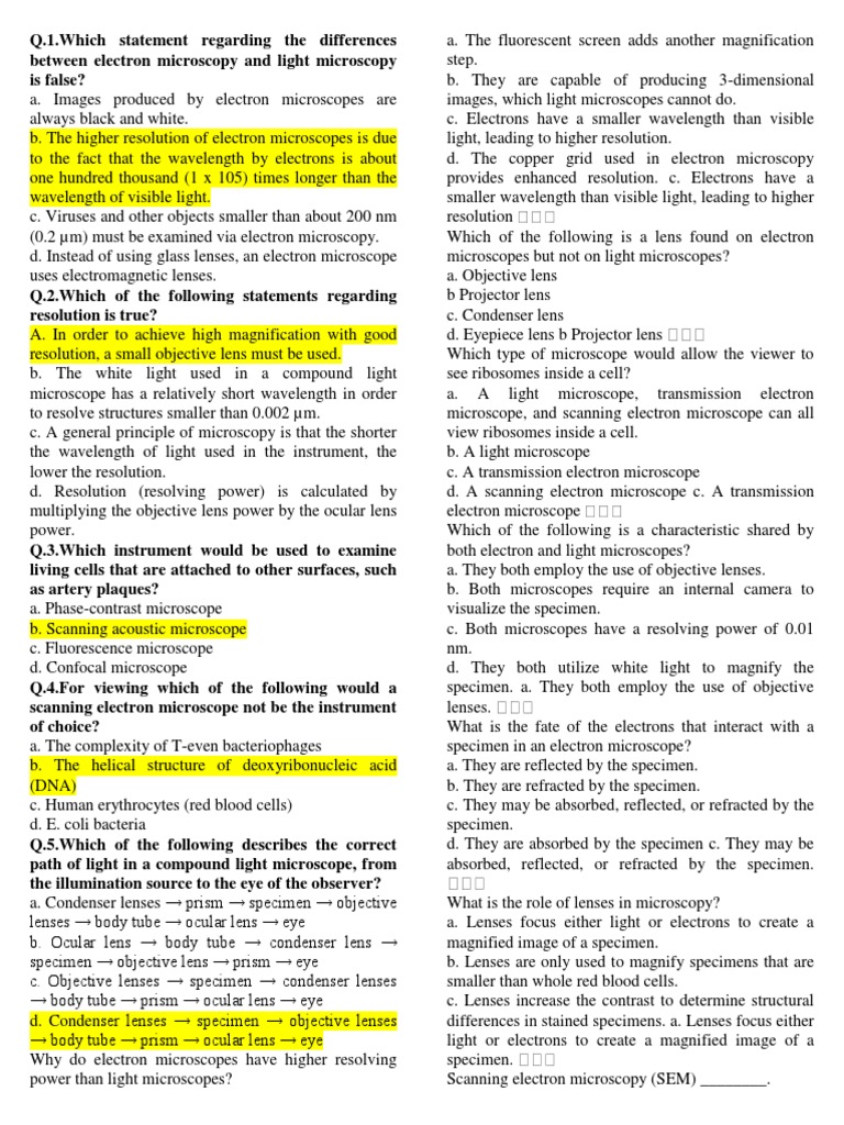 Mcq Microscopy Staining Microscope