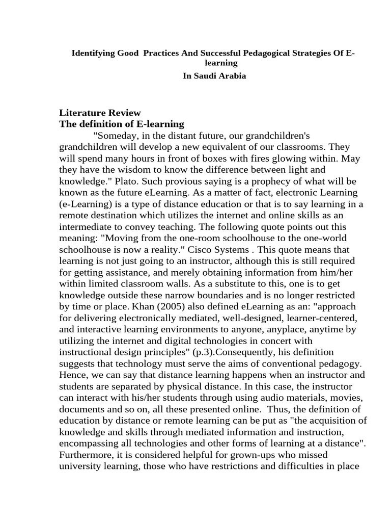 Example of literature review about education picture