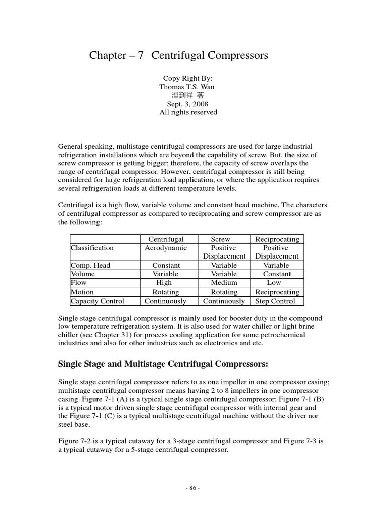 Chapter 7 Centrifugal Compressors | PDF | Gas Compressor | Turbine