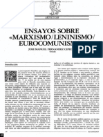 Ensayos Sobre Marxismo, Leninismo y Eurocentrismo. J.M. Fernandez Cepedal