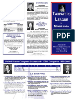 2001 Taxpayers League of Minnesota Scorecard 