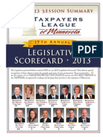 2013 Taxpayers League of Minnesota Scorecard 