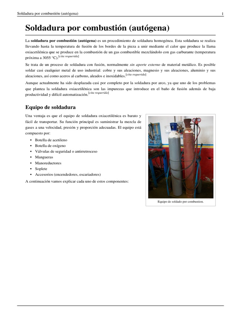 Soldadura Por Combustion (Autogena) | PDF | Soldadura | Construcción