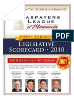 2010 Taxpayers League of Minnesota Scorecard 