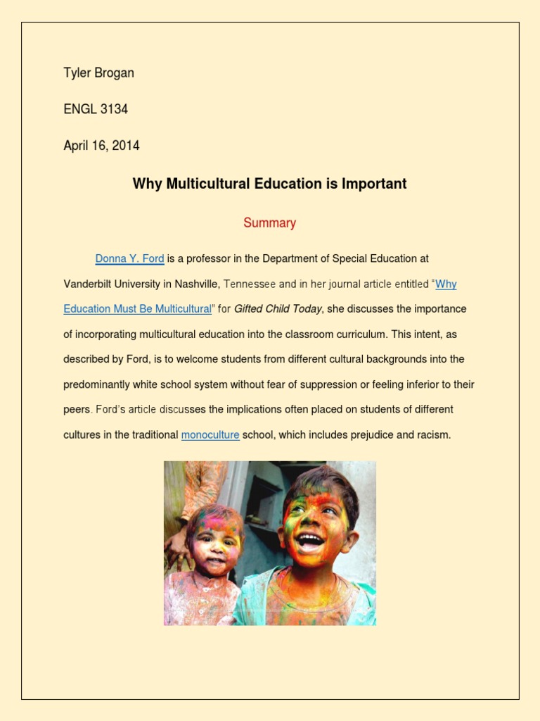 Importance of Multicultural Education | PDF | Racism | Discrimination ...