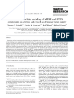 Occurrence and Fate Modeling of MTBE and BTEX Compounds in A Swiss Lake Used As Drinking Water Supply