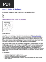 Steve's Online Brain Dump North Carolina DMV Driver's License Test Study Guide