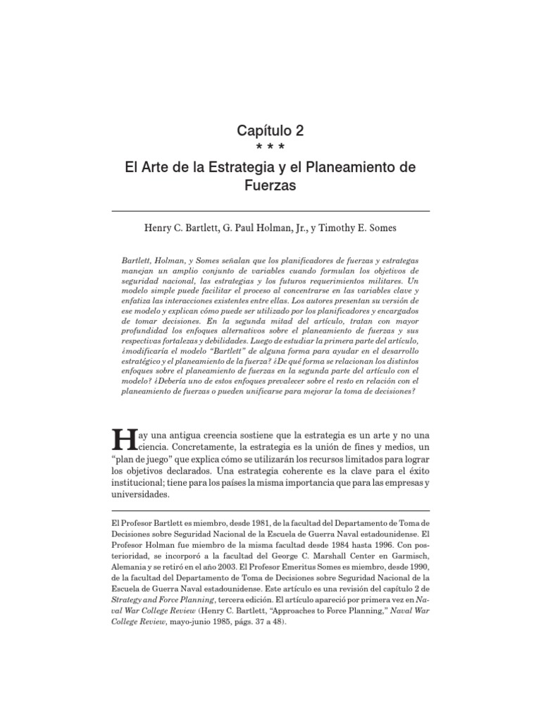 El Arte de La Estrategia y El Planeamiento de Fuerzas | PDF ...